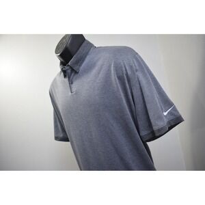 Nike Golf Polo Gray Tour Performance Dri Fit Shor tSleeve Button Down Mens XL